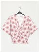 Flowing blouse with knots rosa
