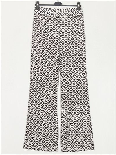 Printed flowing trousers negro