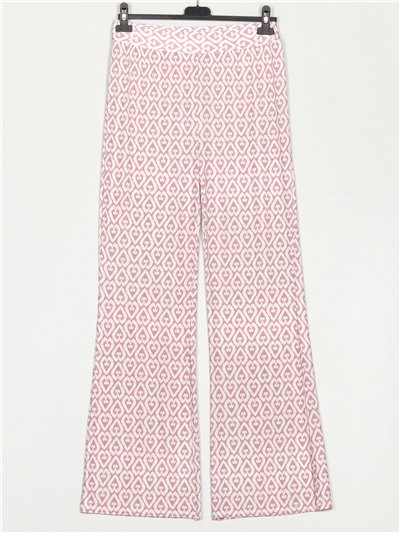 Printed flowing trousers rosa