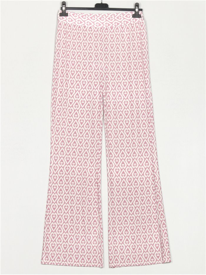 Printed flowing trousers rosa