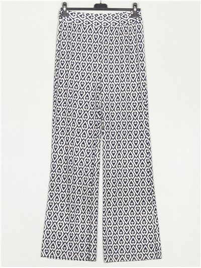 Printed flowing trousers marino