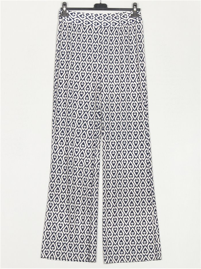 Printed flowing trousers marino