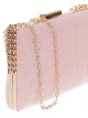 Clutch fiesta rafia cadena rosa