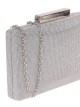 Shiny fabric clutch gris