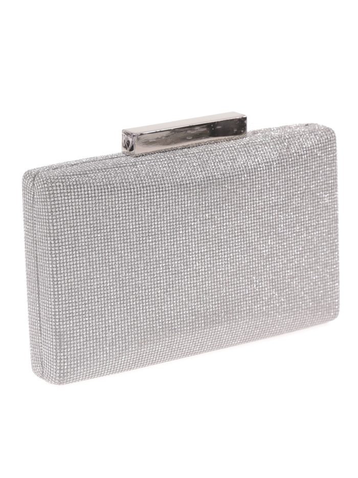 Clutch fiesta metalizado gris