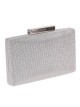 Shiny fabric clutch gris