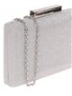 Shiny fabric clutch plata