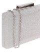 Shiny fabric clutch plata