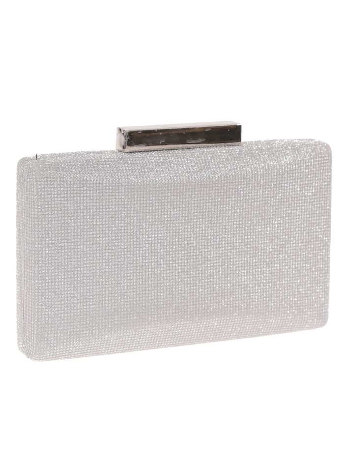 Clutch fiesta metalizado plata