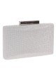 Shiny fabric clutch plata