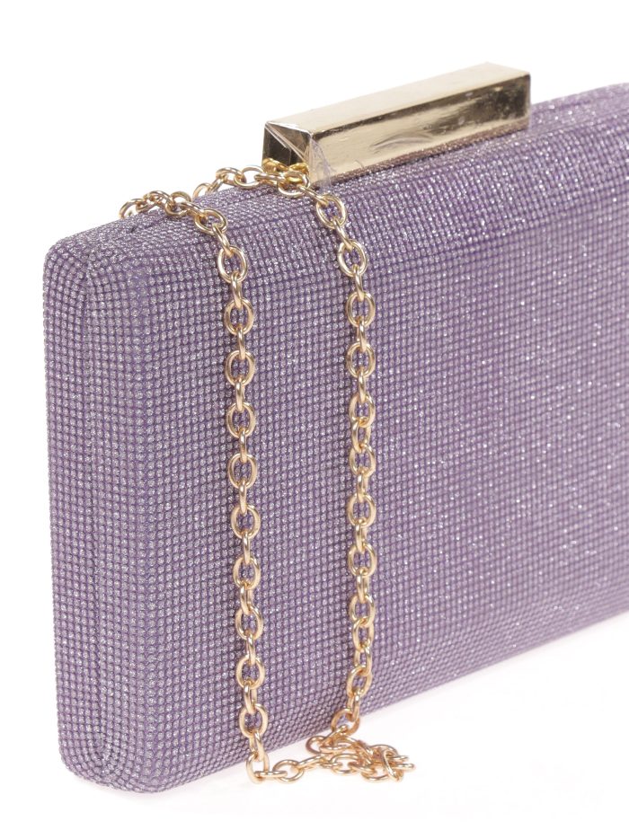 Clutch fiesta metalizado morado