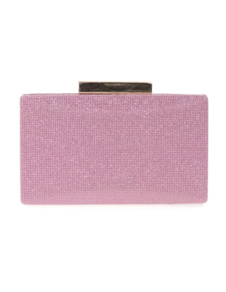 Shiny fabric clutch fucsia