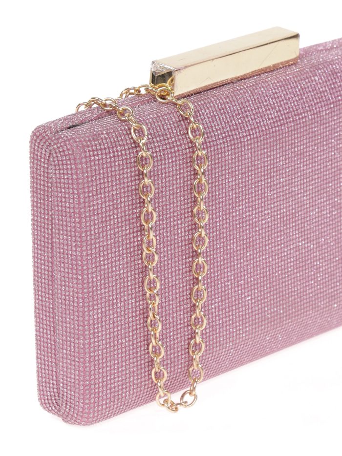 Fuchsiafarbene metallische Partyclutch