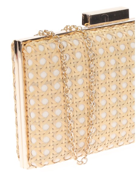 Clutch fiesta rafia taupe