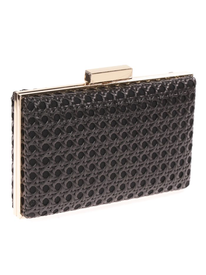 Raffia clutch negro