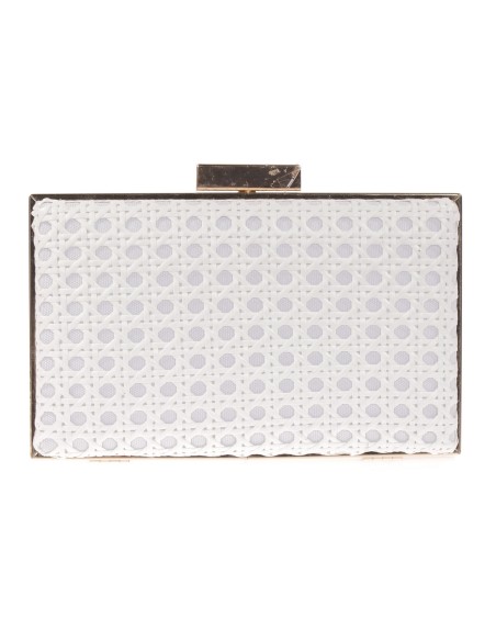 Clutch fiesta rafia blanco