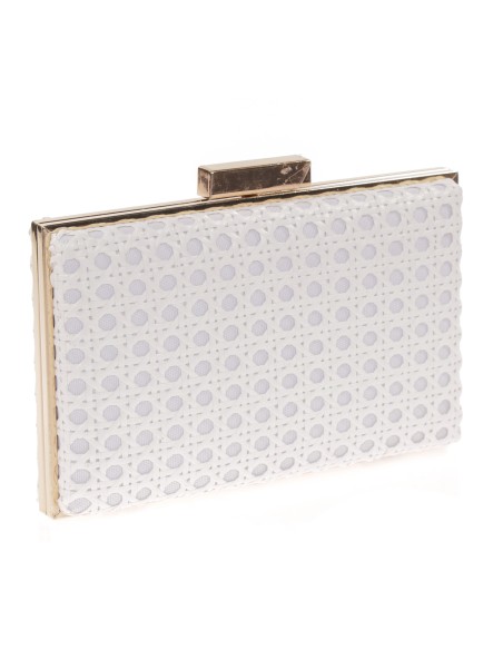 Clutch fiesta rafia blanco