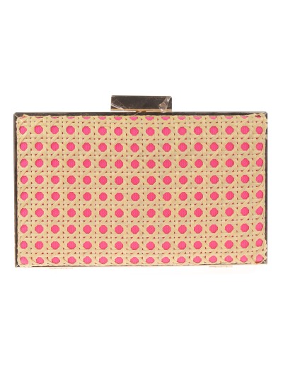 Clutch fiesta rafia fucsia