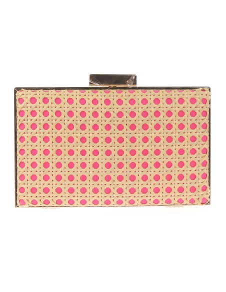 Clutch fiesta rafia fucsia