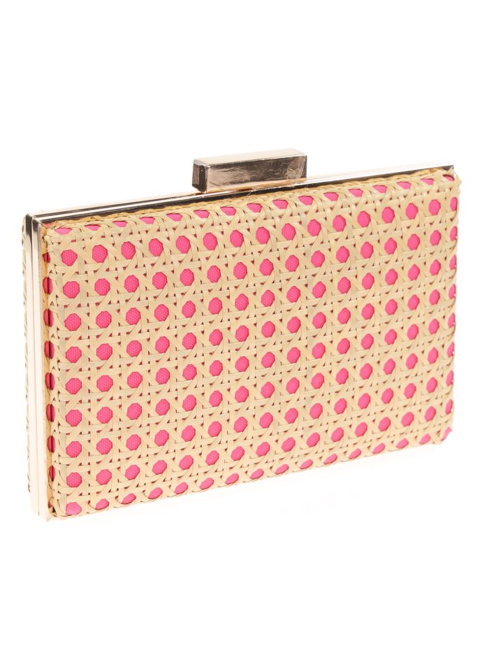 Clutch fiesta rafia fucsia