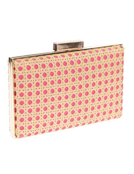 Clutch fiesta rafia fucsia