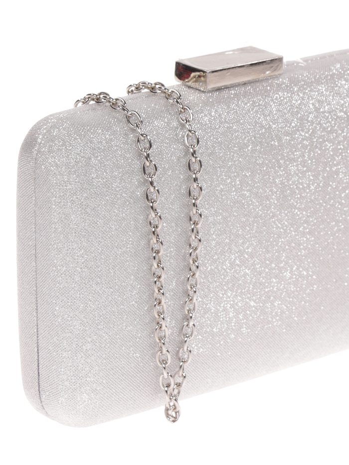 Clutch fiesta metalizado plata