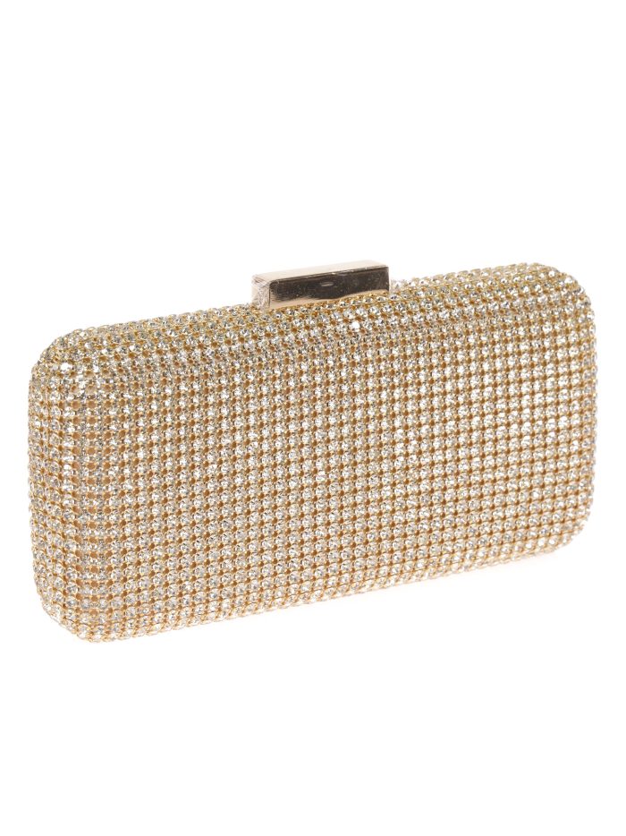 Clutch fiesta pedrería oro-claro