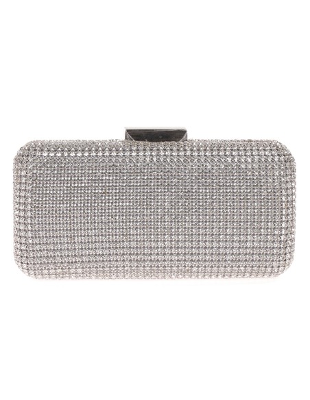 Clutch fiesta pedrería plata