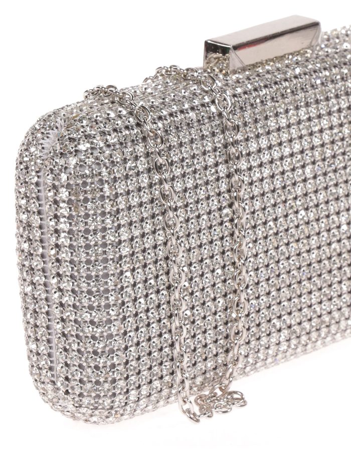 Clutch fiesta pedrería plata