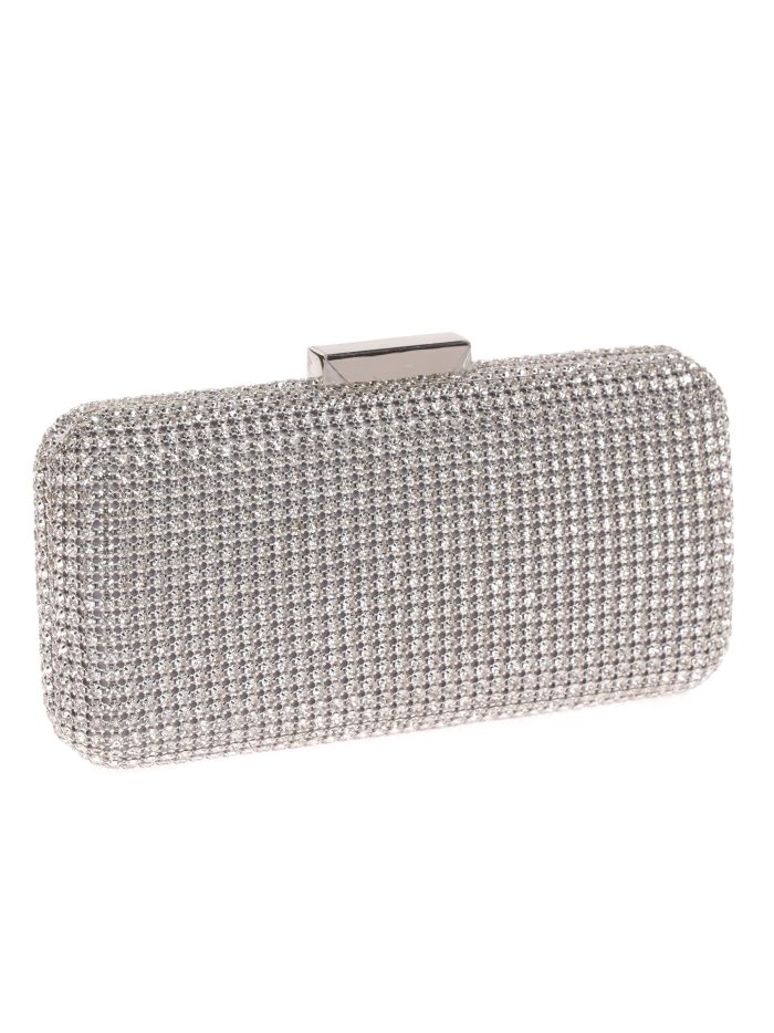 Clutch fiesta pedrería plata