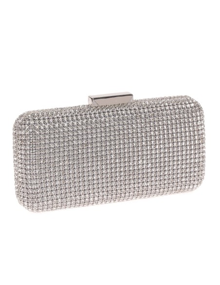 Clutch fiesta pedrería plata