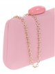 Faux leather clutch with stone bead rosa