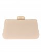 Faux leather clutch with stone bead taupe