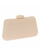 Faux leather clutch with stone bead taupe