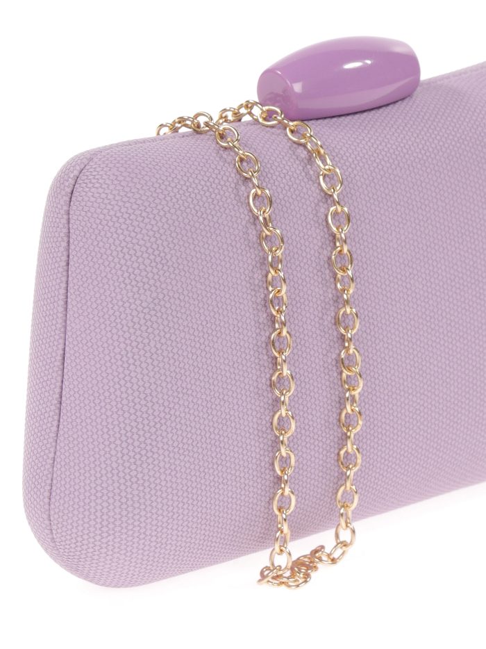 Violette Kunstleder-Perlen-Party-Clutch