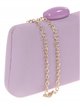 Faux leather clutch with stone bead violeta