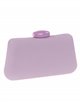 Faux leather clutch with stone bead violeta