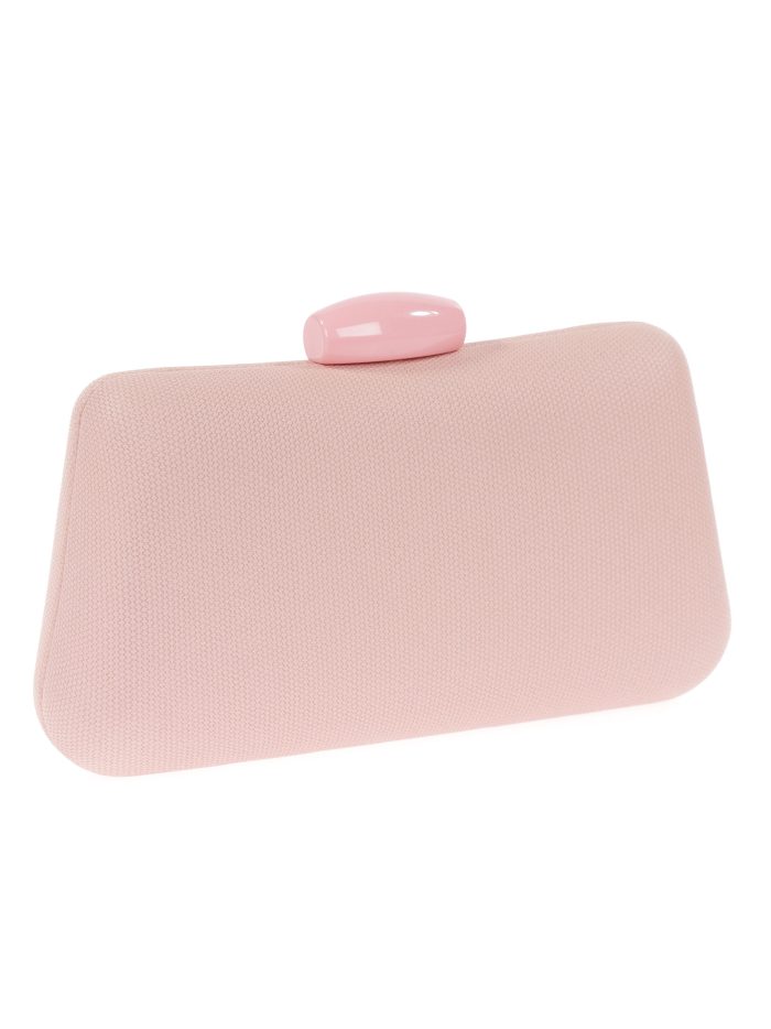 Party-Clutch aus Kunstleder mit Perlen in Nude