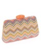Clutch fiesta efecto rafia abalorio multi-naranja