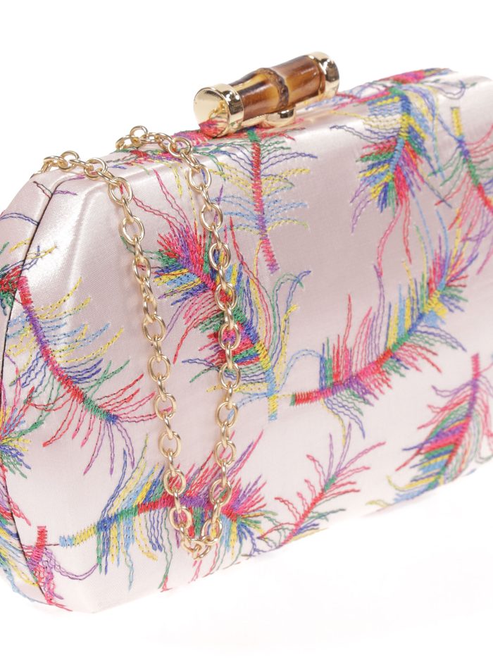 Clutch fiesta bordado rosa