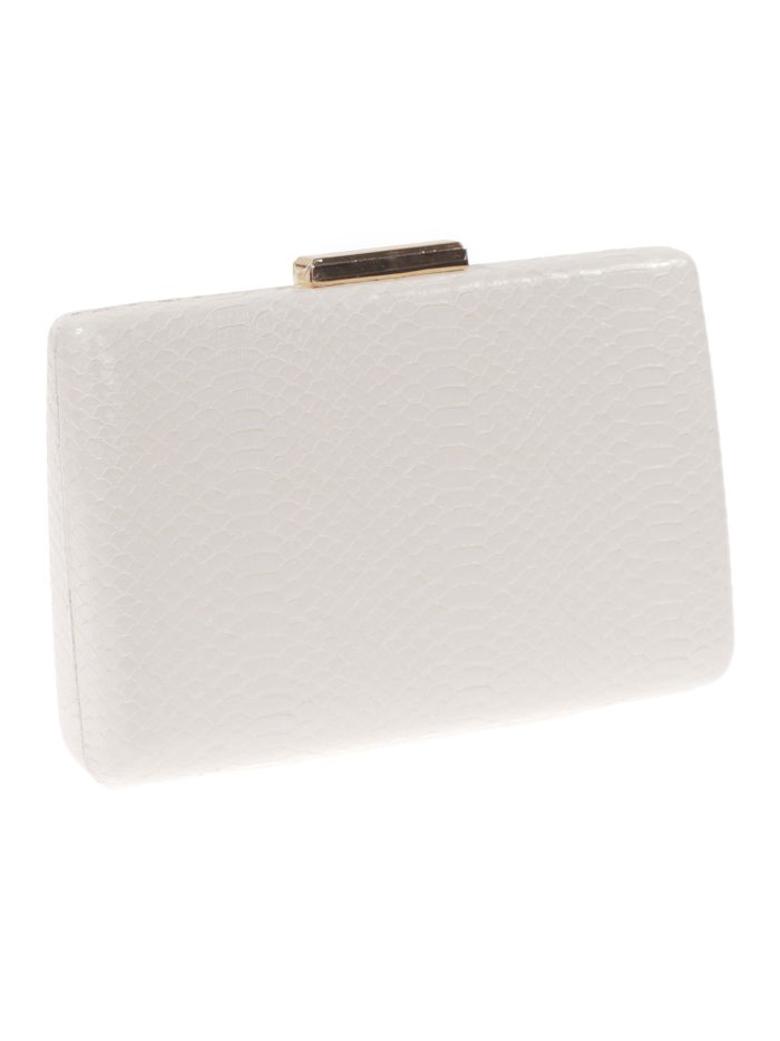 Clutch festa stampa animalier bianco