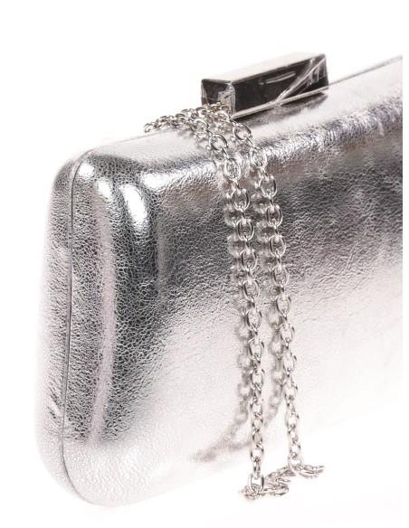 Clutch fiesta metalizado plata