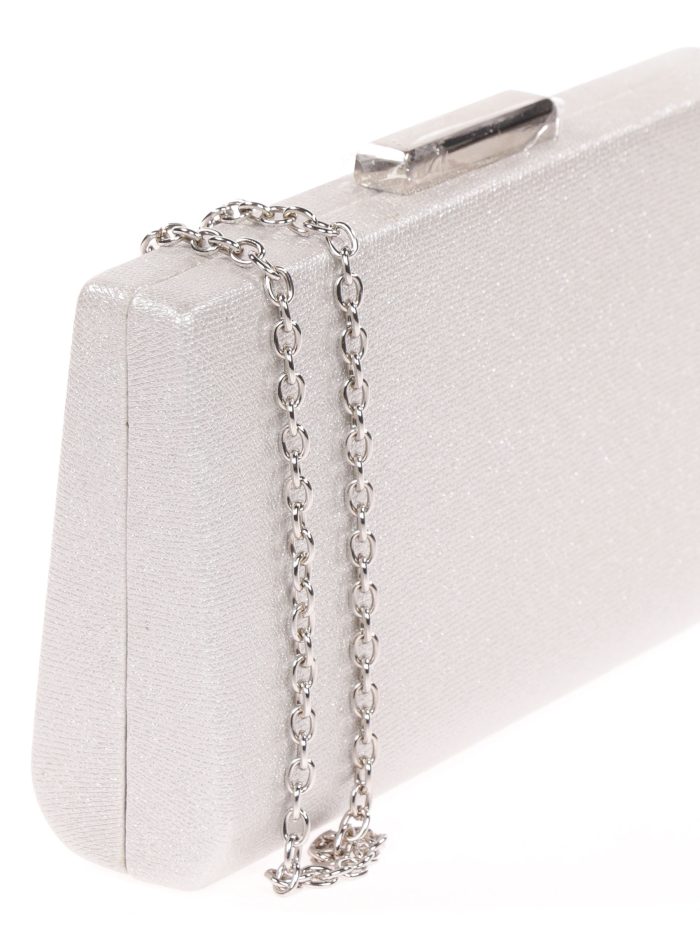 Pochette de soirée métallisée argentée