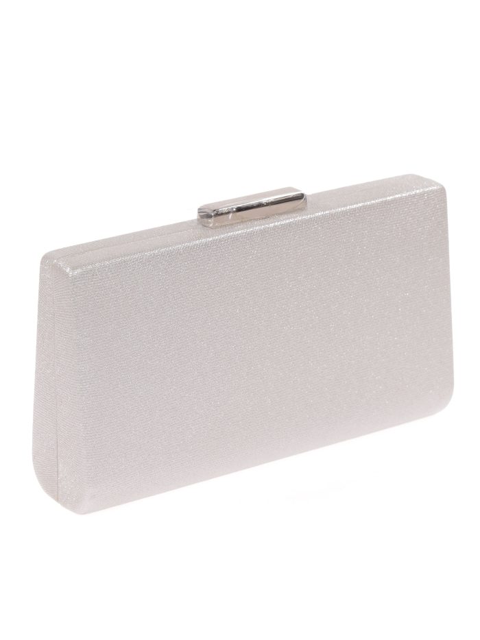 Pochette de soirée métallisée argentée