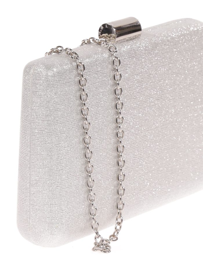 Clutch fiesta metalizado plata