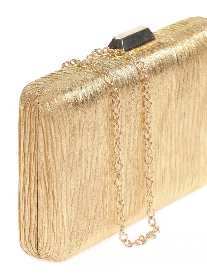 Clutch fiesta metalizado oro