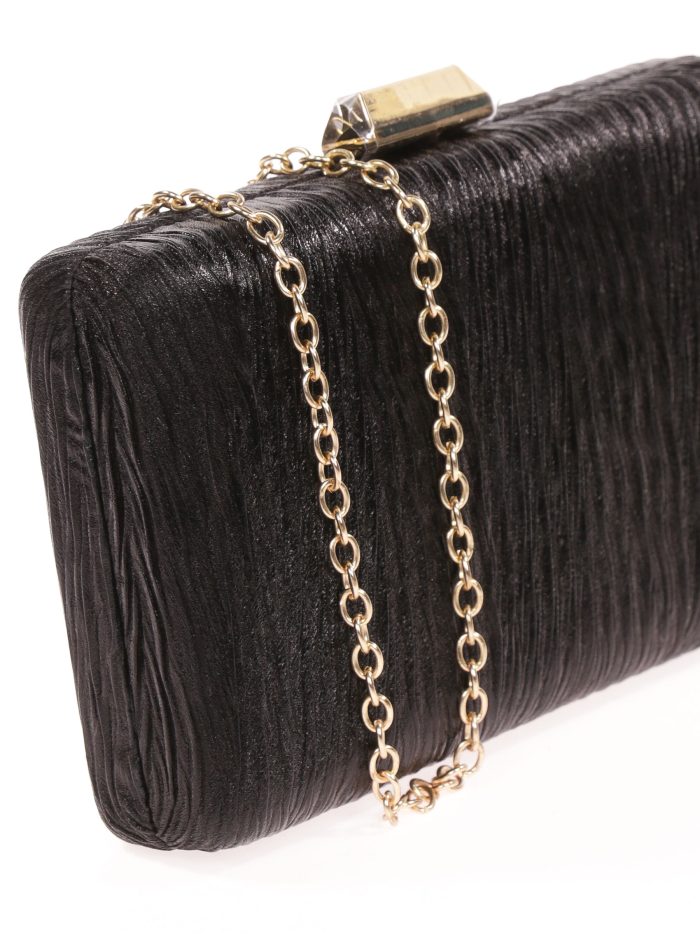 Clutch fiesta metalizado negro