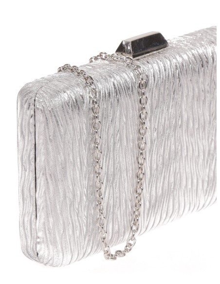 Clutch fiesta metalizado plata