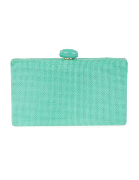 Clutch fiesta efecto rafia abalorio verde