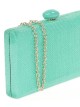 Clutch fiesta efecto rafia abalorio verde